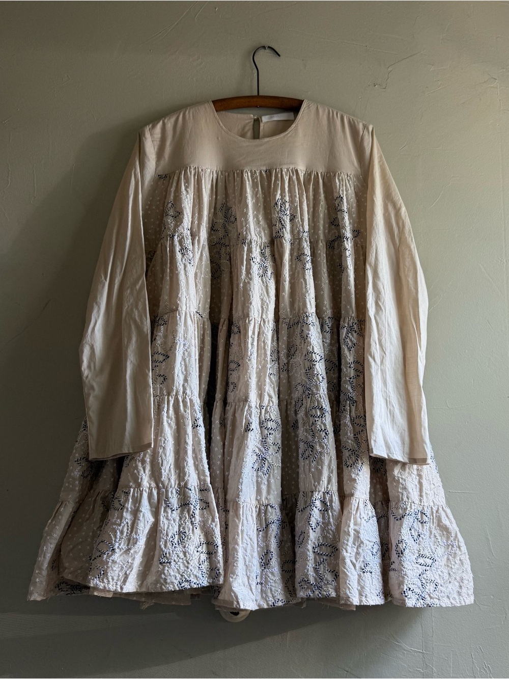 Women's Merlette Cream Soliman Mini Dress with Embroidered Detail